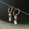 Boucles d'oreilles Plaque Or 18 carats créoles zirconium forme diamant