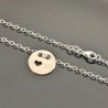 Collier argent 925/000 pendentif médaille love petit coeur ajouré