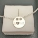 Collier argent 925/000 pendentif médaille love petit coeur ajouré