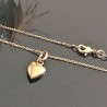 Collier Plaqué Or 18 carats pendentif petit coeur bombé sur belle chaine 