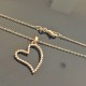 Collier coeur en plaqué or 18 carats pendentif sur chaine