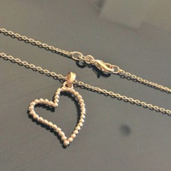 Collier coeur en plaqué or 18 carats pendentif sur chaine