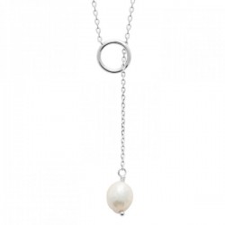 Collier argent massif 925/000 perle de culture