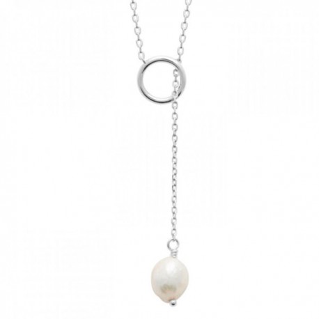 Collier argent massif 925/000 perle de culture