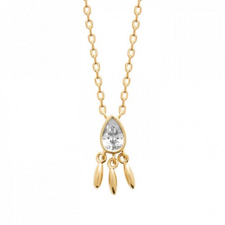 Collier pampilles Plaqué Or 18 carats goutte zirconium