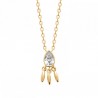 Collier pampilles Plaqué Or 18 carats goutte zirconium