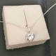 Collier pendentif petit coeur en argent 925/000 et zirconium sur fine chaine