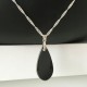 Collier pendentif goutte hématite et argent 925/000 sur chaine 45 cm