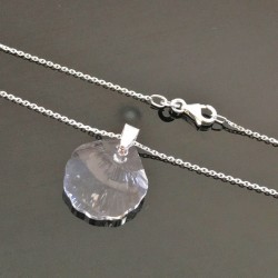 Collier pendentif coquillage cristal swarovski sur fine chaine longueur 42 cm 