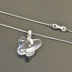 Collier pendentif papillon cristal Swarovski sur chaine argent 925/000