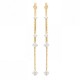 Boucles d'oreilles chainettes Plaqué Or 18 carats et zirconium