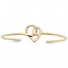 Bracelet jonc coeur Plaqué Or 18 carats