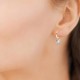 Boucles d'oreilles créoles Plaqué Or 18 carats et pierres de couleur