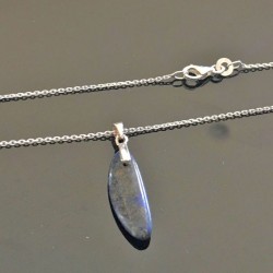 Collier pendentif petite goutte pierre naturelle lapis lazuli et argent 925