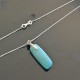 Collier pendentif pierre amazonite naturelle et argent 925/000 sur chaine