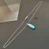 Collier pendentif pierre amazonite naturelle et argent 925/000 sur chaine