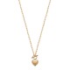 Collier coeur Plaqué Or 18 carats et zirconium fermoir toggle