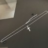 Collier pendentif croix minimaliste argent 925/000 sur chaine ajustable