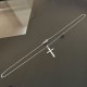 Collier pendentif croix style bambou noué en argent 925/000 sur chaine