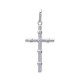 Collier pendentif croix style bambou noué en argent 925/000 sur chaine