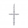 Collier pendentif croix style bambou noué en argent 925/000 sur chaine