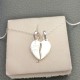 Collier argent 925/000 pendentif coeur sécable gravé i love you sur chaine