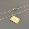 Collier pendentif carte postale je t'aime en plaqué or 18 carats sur chaine