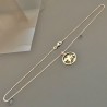 Collier cupidon en plaqué or 18 carats pendentif rond love sur belle chaine 