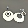 Boucles d'oreilles argent 925/000 pendantes pampilles soleils