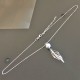 Collier plume argent 925/000 et perle nacrée avec chainette d'ajustement