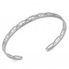 Bracelet jonc argent massif 925/000 effet dentelle