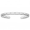 Bracelet jonc argent massif 925/000 effet dentelle