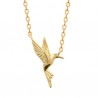 Collier oiseau colibri Plaqué Or 18 carats Bijou Nature