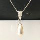 Collier argent 925/000 pendentif goutte nacrée Swarovski crème