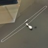 Collier argent 925/000 pendentif goutte blanche nacrée swarovski