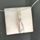 Collier argent 925/000 pendentif goutte blanche nacrée swarovski