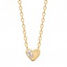 Collier coeur Plaqué Or 18 carats et zirconium