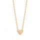 Collier coeur Plaqué Or 18 carats et zirconium