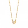 Collier coeur Plaqué Or 18 carats et zirconium