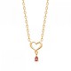 Collier Plaqué Or 18 carats coeur et pampille