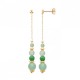 Boucles d'oreilles pendantes Plaqué Or 18 carats et pierres naturelles 