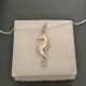 Collier pendentif hippocampe argent 925/000 sur fine chaine 42 cm