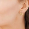 Boucles d'oreilles lune étoile Plaqué Or 18 carats et zirconium