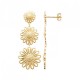 Boucles d'oreilles fleurs marguerites Plaqué Or 18 carats