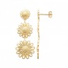 Boucles d'oreilles fleurs marguerites Plaqué Or 18 carats