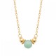 Collier Plaqué Or 18 carats pierre aventurine naturelle