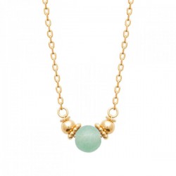 Collier Plaqué Or 18 carats pierre aventurine naturelle