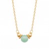 Collier Plaqué Or 18 carats pierre aventurine naturelle