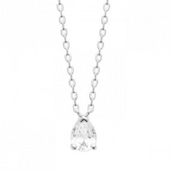 Collier goutte argent massif 925/000 et zirconium