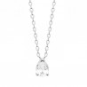 Collier goutte argent massif 925/000 et zirconium